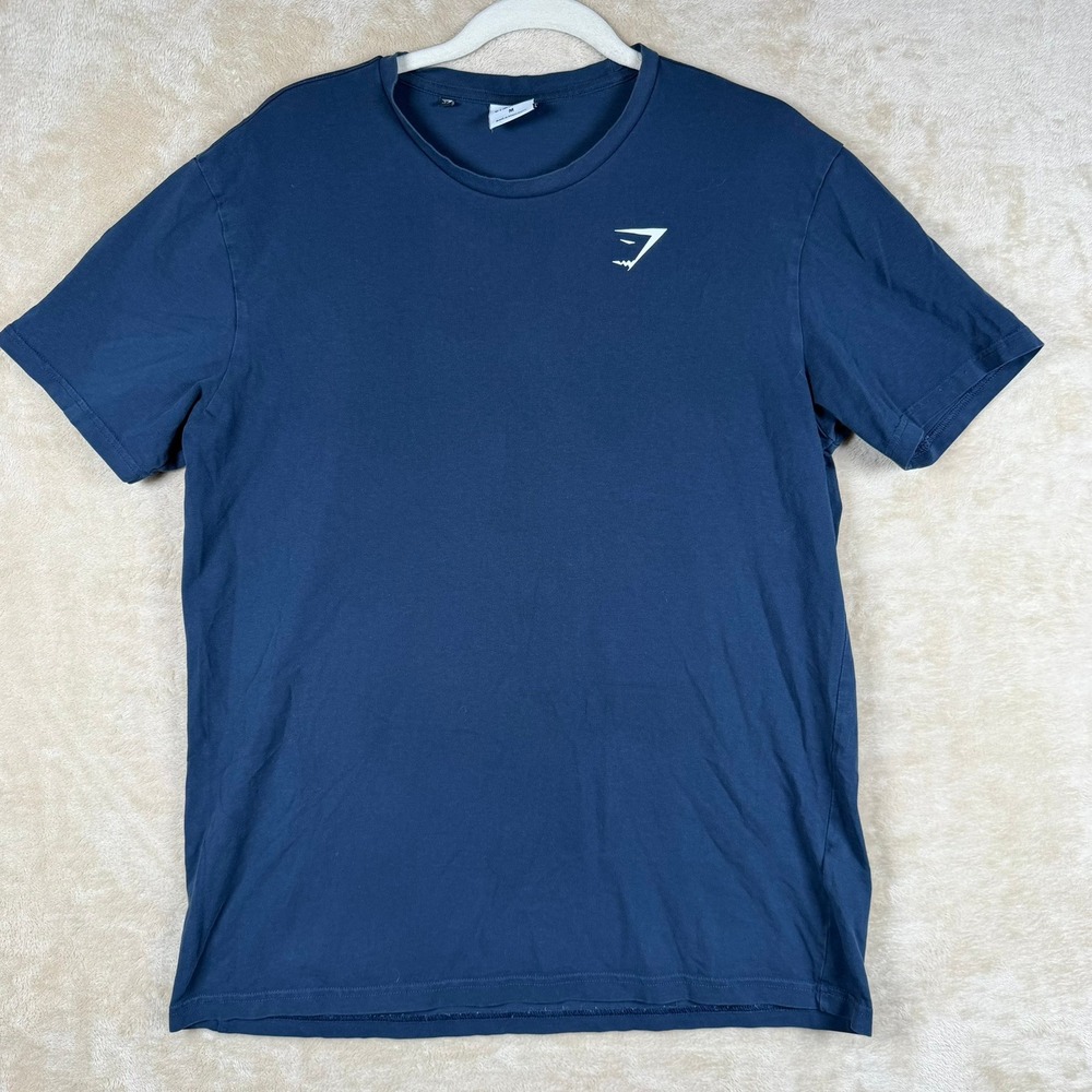 Gymshark Mens Navy Blue Logo Graphic T Shirt Size M Short Sleeve Gym Workout